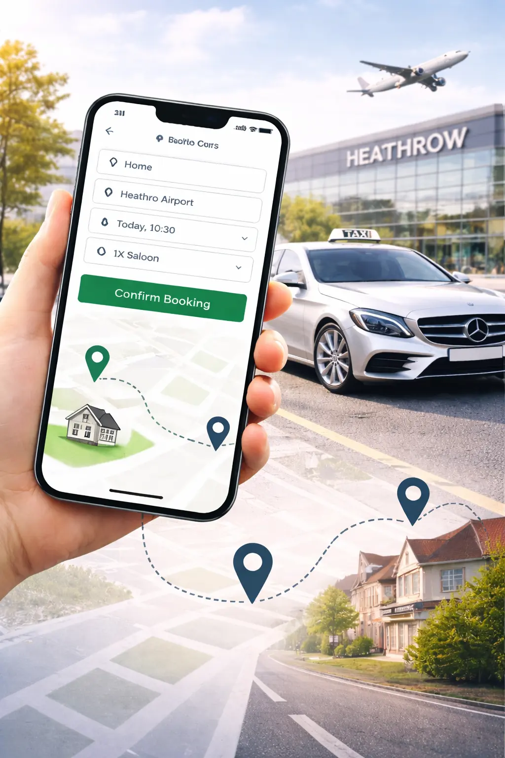 Online booking form for airport transfers from Reading