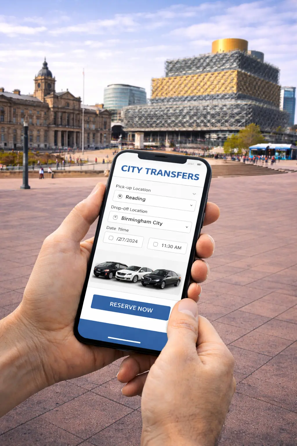 Book private travel from Reading to Birmingham