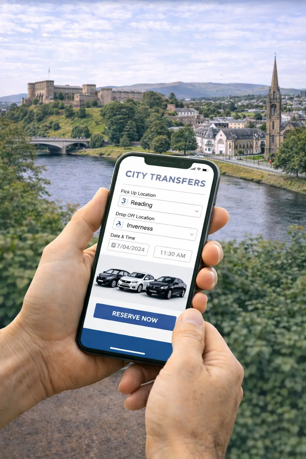 Book private travel from Reading to Inverness online