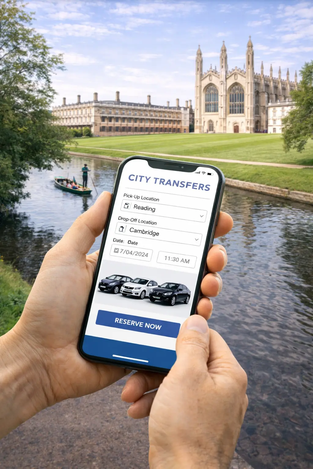 Book private travel from Reading to Cambridge
