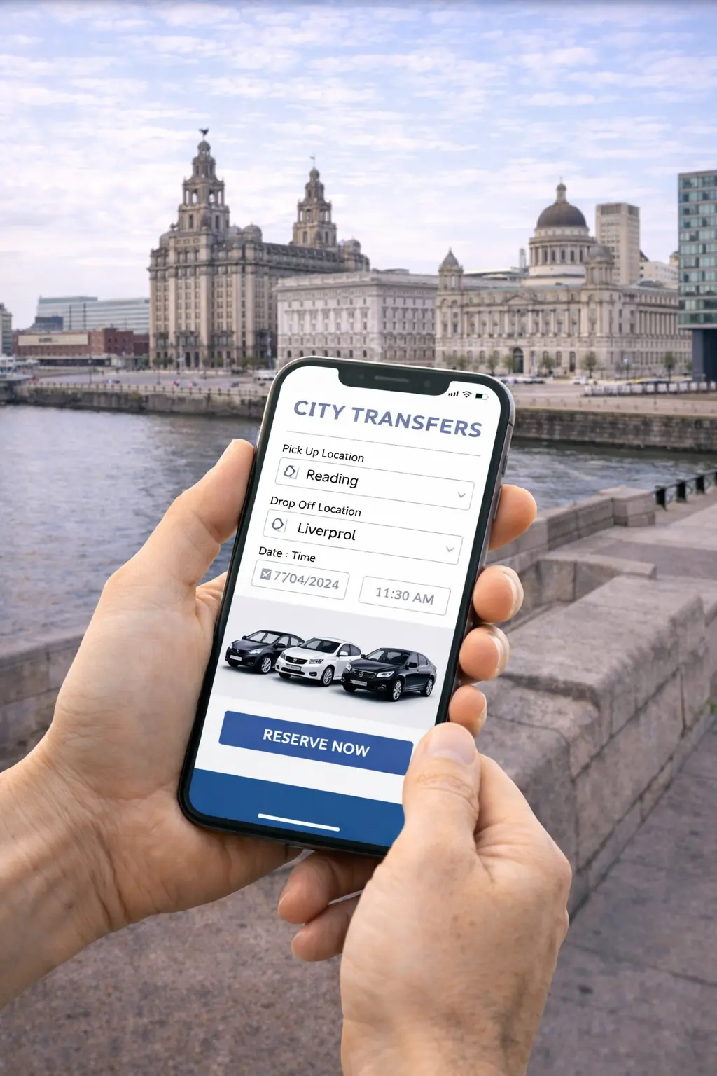 Book private travel from Reading to Liverpool
