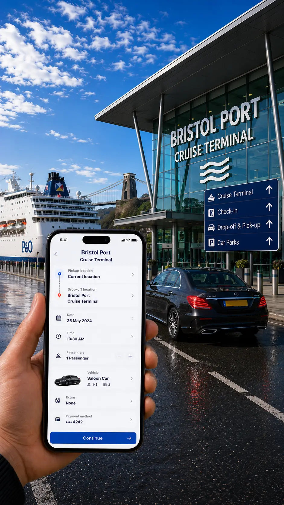 Online quote for a Bristol cruise-port transfer