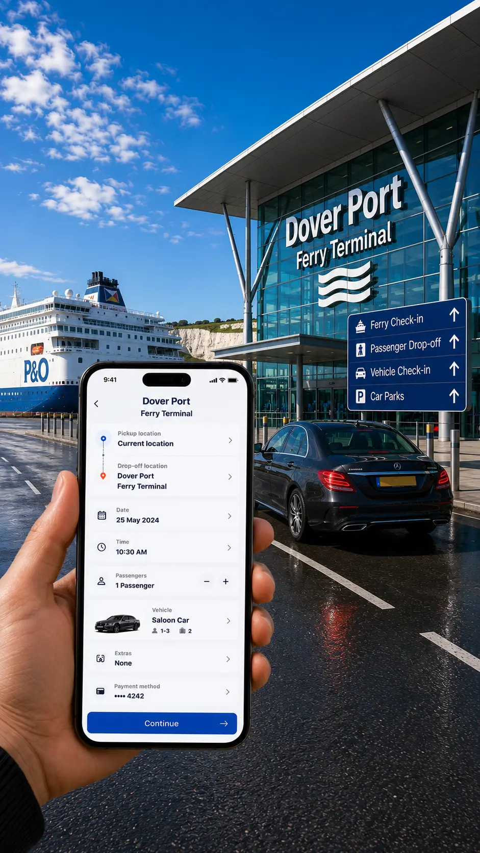Online quote for a Dover cruise or ferry transfer