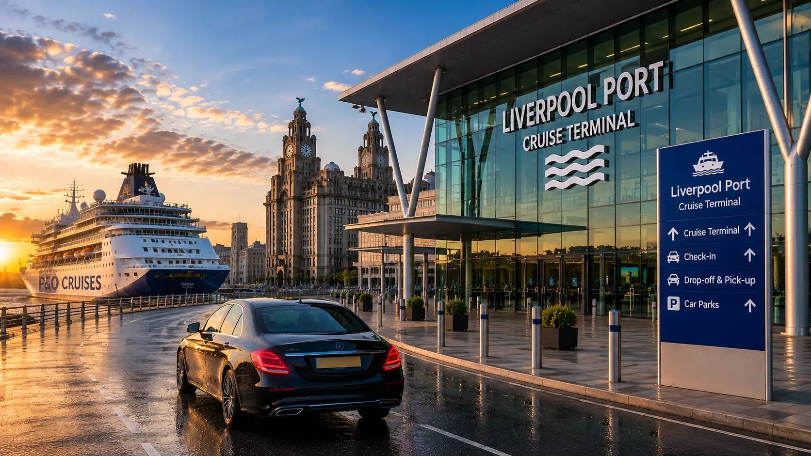 Private transfer from Reading to Liverpool Port