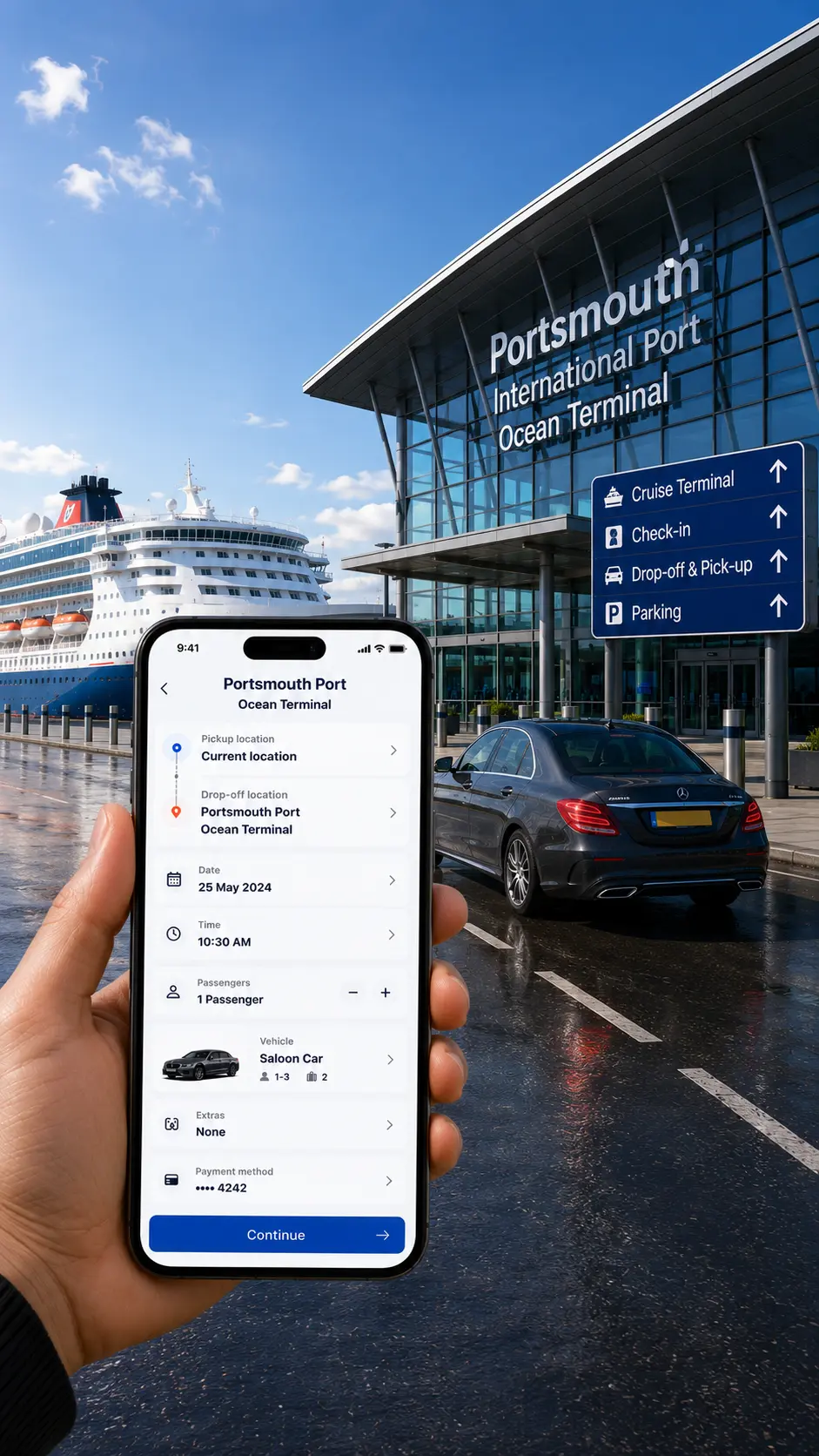 Online quotation for a Portsmouth cruise or ferry transfer