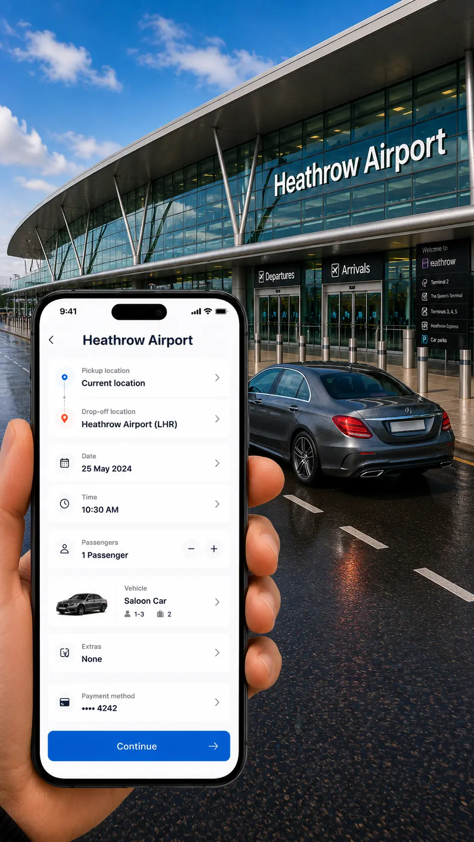 Get an instant quote for an airport taxi from Wokingham